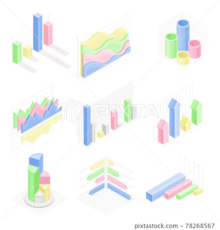 Isometric Infographic as Graphic Visual Representation of Information or Data Vector Set Isometric Infographic as Graphic Visual Representation of Information or Data Vector Set 78268567