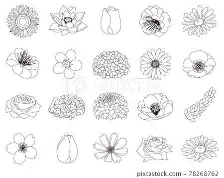 Coloring book of various flowers 78268762