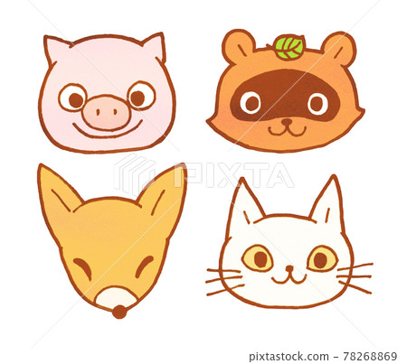 Kobutanuki fox illustration set 78268869