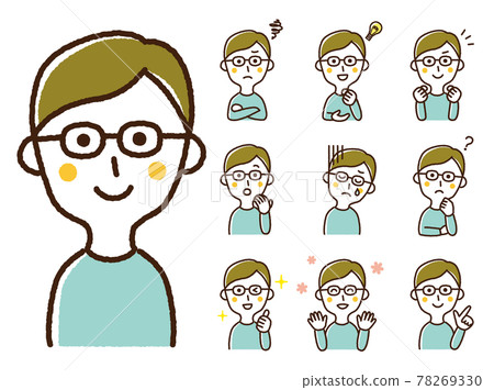 Hand-painted male pose set Hand-painted male pose set 78269330