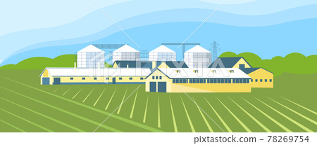 Rural landscape with an agricultural farm Rural landscape with an agricultural farm 78269754