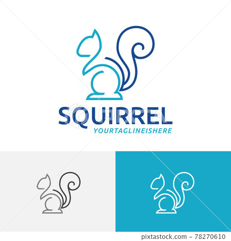 Squirrel Chipmunk Abstract Modern Simple Monoline Logo Symbol 78270610
