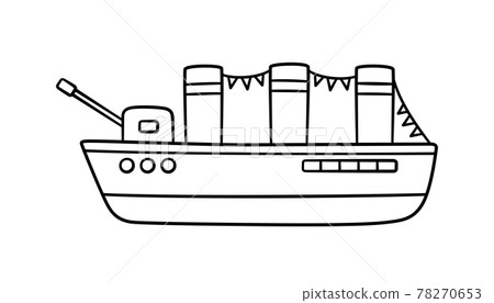 hand drawn ship