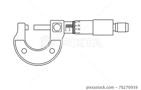 micrometer. Measuring tool and instrument for high-precision measurements for industry and business. Vector illustration isolated on white background. micrometer. Measuring tool and instrument for high-precision measurements for industry and business. Vector illustration isolated on white background. 78270939