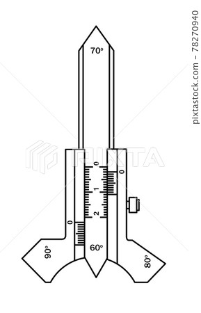 Usherov-Marshak template. Measuring tool and instrument for high-precision measurements for industry  and business. Vector illustration isolated on white background. 78270940
