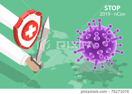 3D Vector Isometric Concept of Coronavirus Outbreak. 3D Vector Isometric Concept of Coronavirus Outbreak. 78271078