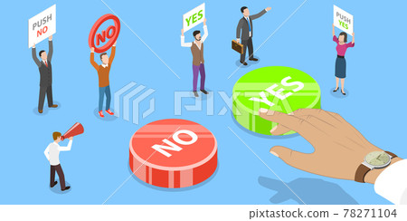 Vector Isometric Concept of Choosing YES or NO answer. Vector Isometric Concept of Choosing YES or NO answer. 78271104