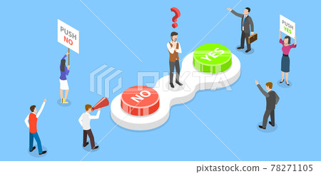 Vector Isometric Concept of Choosing YES or NO answer. Vector Isometric Concept of Choosing YES or NO answer. 78271105