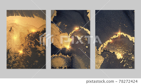 Set of marble patterns. Dark blue, gray and gold geode textures with glitter Set of marble patterns. Dark blue, gray and gold geode textures with glitter 78272424