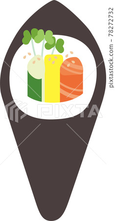 與三文魚搭配的手捲壽司 78272732