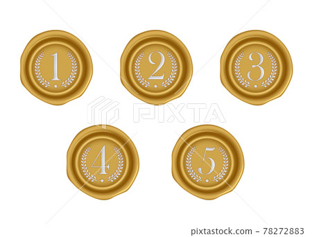 Sealing wax / sealing wax illustration set (gold) / ranking / ranking / numbers (1st-5th) Sealing wax / sealing wax illustration set (gold) / ranking / ranking / numbers (1st-5th) 78272883