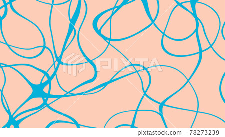 Random blue lines and outlines on a beige background. Abstract vector illustration. Random blue lines and outlines on a beige background. Abstract vector illustration. 78273239