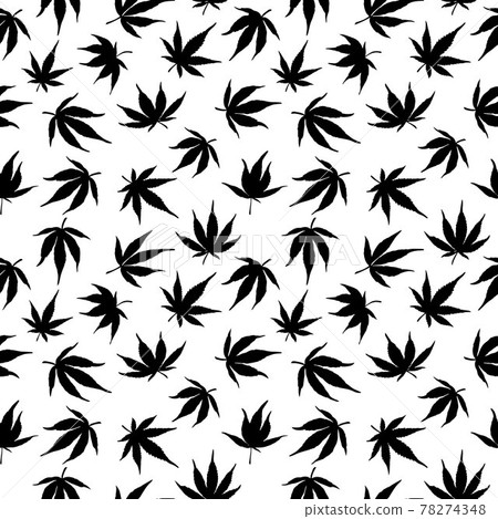 Black hemp on a white background. Seamless pattern 78274348
