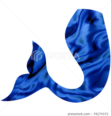 Blue mermaid Tail hand-drawn illustration. Fishtail Blue mermaid Tail hand-drawn illustration. Fishtail 78274372