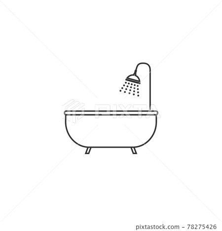 Bath, bathroom, shower icon. Vector illustration, flat design. Bath, bathroom, shower icon. Vector illustration, flat design. 78275426