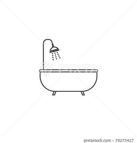 Bath, bathroom, shower icon. Vector illustration, flat design. Bath, bathroom, shower icon. Vector illustration, flat design. 78275427