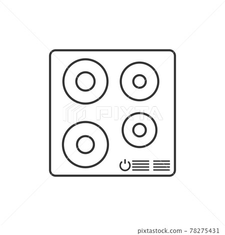 Electronic hob icon. Vector illustration, flat design. Electronic hob icon. Vector illustration, flat design. 78275431