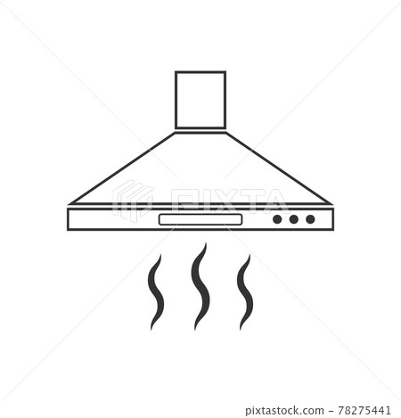 Exhaust hood line icon. Vector illustration, flat design. Exhaust hood line icon. Vector illustration, flat design. 78275441