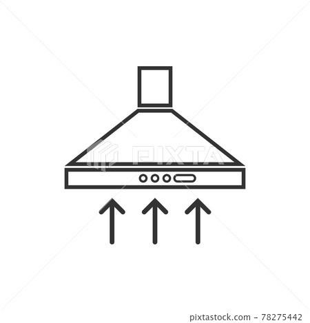 Exhaust hood line icon. Vector illustration, flat design. Exhaust hood line icon. Vector illustration, flat design. 78275442