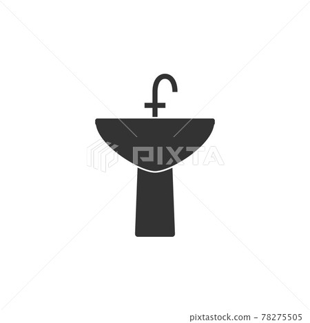 Wash basin icon. Vector illustration, flat design. Wash basin icon. Vector illustration, flat design. 78275505