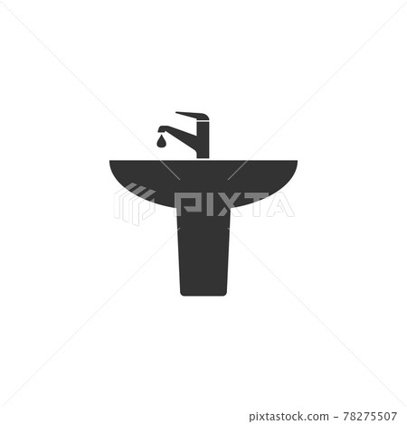 Wash basin icon. Vector illustration, flat design. Wash basin icon. Vector illustration, flat design. 78275507