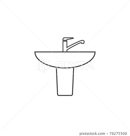 Wash basin icon. Vector illustration, flat design. 78275508