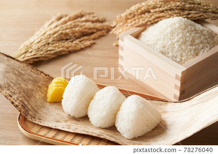 Salted rice balls and rice in a bowl Salted rice balls and rice in a bowl 78276040
