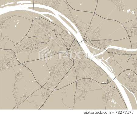 Vector map of Mainz. Street map art poster illustration. 78277173