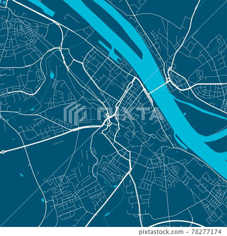 Detailed map of Mainz city, linear print map. Cityscape panorama. Detailed map of Mainz city, linear print map. Cityscape panorama. 78277174