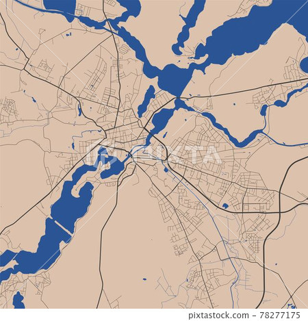 Vector map of Potsdam. Street map art poster illustration. 78277175