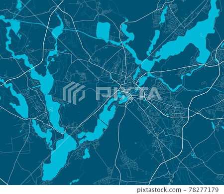 Detailed map of Potsdam city, linear print map. Cityscape panorama. Detailed map of Potsdam city, linear print map. Cityscape panorama. 78277179