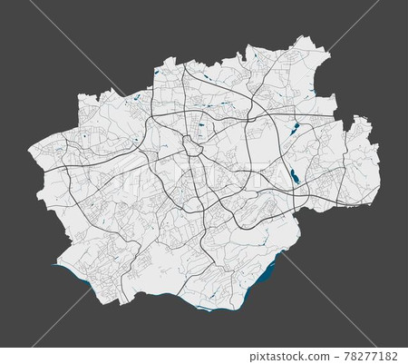 Detailed map of Bochum city, Cityscape. Royalty free vector illustration. Detailed map of Bochum city, Cityscape. Royalty free vector illustration. 78277182