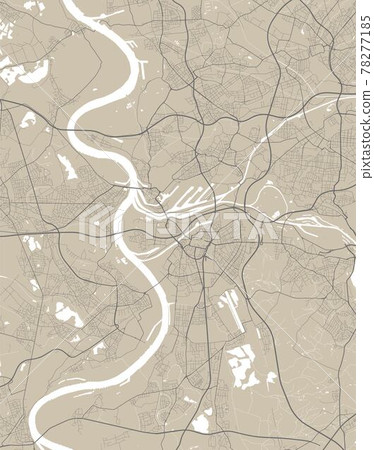 Detailed map of Duisburg city, linear print map. Cityscape panorama. Detailed map of Duisburg city, linear print map. Cityscape panorama. 78277185