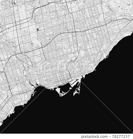 Urban city map of Toronto. Vector poster. Grayscale street map. Urban city map of Toronto. Vector poster. Grayscale street map. 78277257