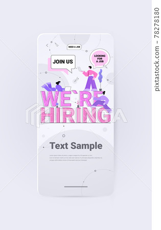 hr managers using digital gadgets we are hiring join us vacancy open recruitment human resources unemployment concept vertical full length copy space vector illustration 78278180