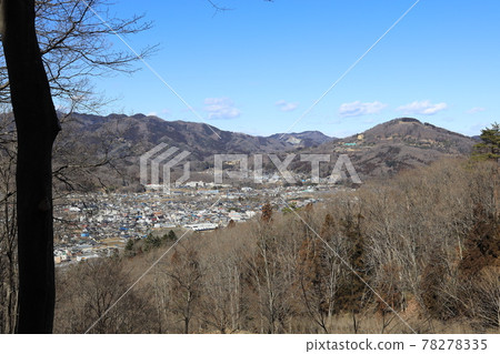 Scenery of Minano Town, Chichibu District, Saitama Prefecture as seen from Mt. Inaho 78278335