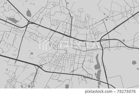Urban city map of Katowice. Vector poster. Grayscale street map. Urban city map of Katowice. Vector poster. Grayscale street map. 78278876