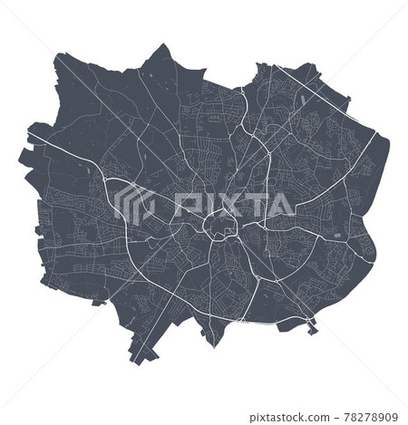Coventry map. Detailed map of Coventry city poster with streets. Cityscape vector. Coventry map. Detailed map of Coventry city poster with streets. Cityscape vector. 78278909