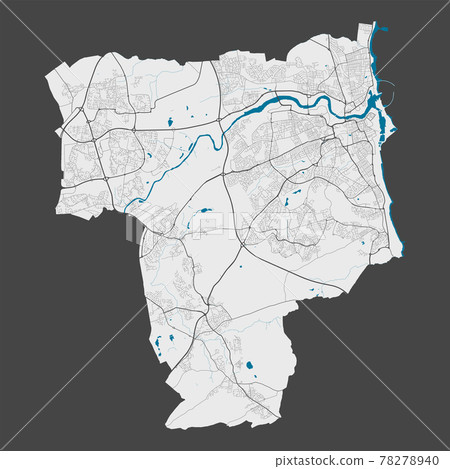 Detailed map of Sunderland city, Cityscape. Royalty free vector illustration. Detailed map of Sunderland city, Cityscape. Royalty free vector illustration. 78278940