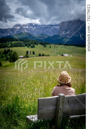 Fantastic morning scene of Seiser Alm Alpe di Susi. Fantastic morning scene of Seiser Alm Alpe di Susi. 78279021