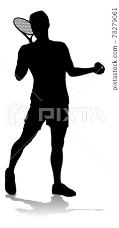 Tennis Silhouette Sport Player Man 78279061