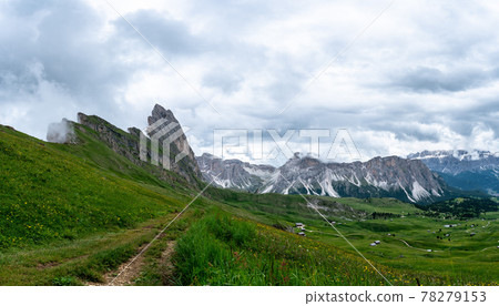 A gravel road in the italian dolomites A gravel road in the italian dolomites 78279153