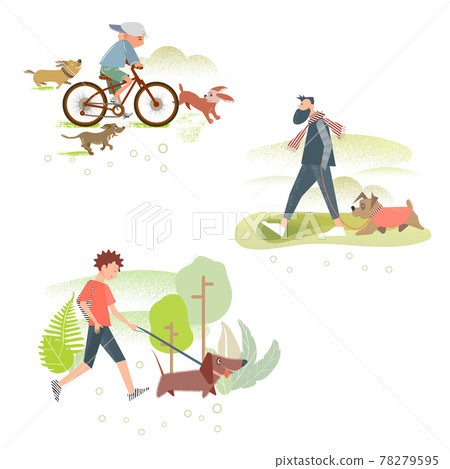 People and dogs People and dogs 78279595