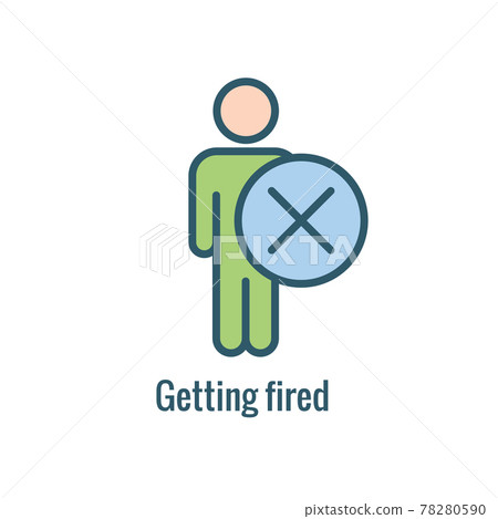 Job Loss, Downsizing, Getting Fired, and Unemployment from Covid 19 or Coronavirus Icon Job Loss, Downsizing, Getting Fired, and Unemployment from Covid 19 or Coronavirus Icon 78280590