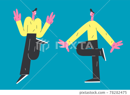 modern vector illustration of happy young man, young man jumping 78282475