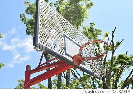 Basket goal and sunny sky Basket goal and sunny sky 78282819