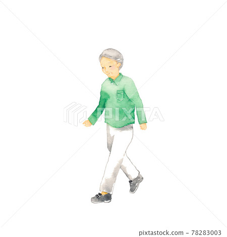 Elderly man taking a walk 78283003