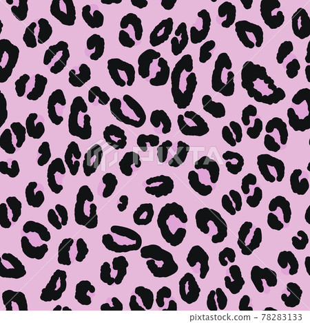 Abstract modern leopard seamless pattern. Animals trendy background. Pink and black decorative vector stock illustration for print, card, postcard, fabric, textile. Modern ornament of stylized skin 78283133