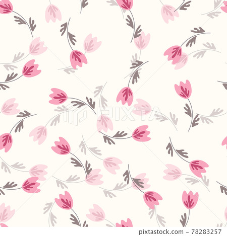Seamless floral pattern based on traditional folk art ornaments. Colorful flowers on light background. Scandinavian style. Sweden nordic style. Vector illustration. Simple minimalistic pattern Seamless floral pattern based on traditional folk art ornaments. Colorful flowers on light background. Scandinavian style. Sweden nordic style. Vector illustration. Simple minimalistic pattern 78283257