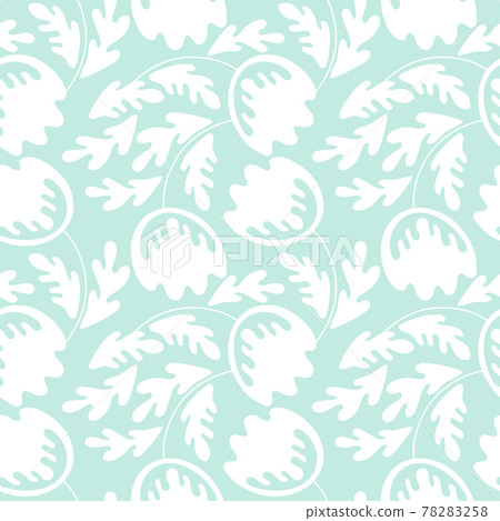 Seamless floral pattern based on traditional folk art ornaments. Modern flowers on color background. Scandinavian style. Sweden nordic style. Vector illustration. Simple minimalistic pattern 78283258